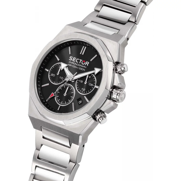 Sector | 960 Chronograph black dial silver stainless steel | R3273628002