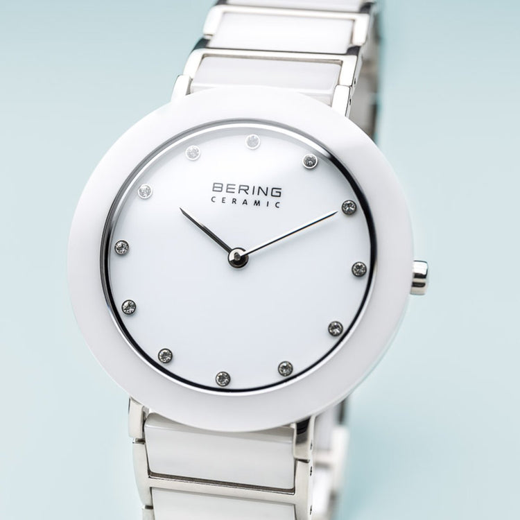 Bering | Ceramic pure white 35mm silver and white dial | 11435-754