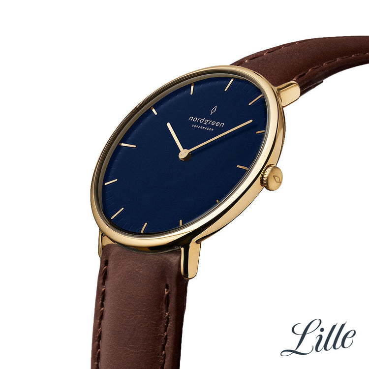 Nordgreen | Native 36mm Gold Case Brown Watch | NR36GOLEBRNA