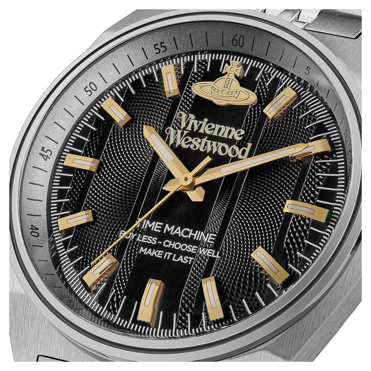 Vivienne Westwood | Sydenham silver link black 40mm dial | VV251BKSL