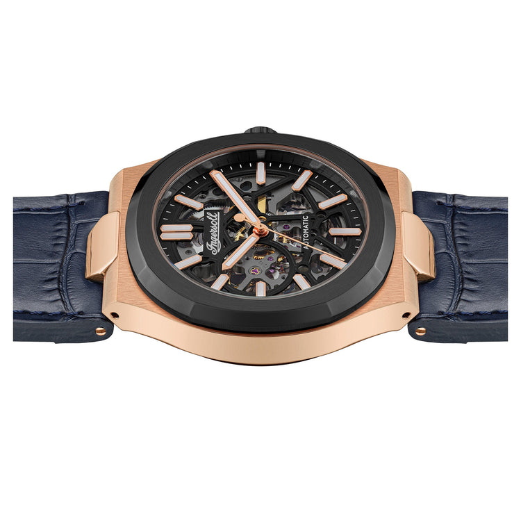 Ingersoll | Catalina automatic rose gold 42mm dial blue leather | I12506