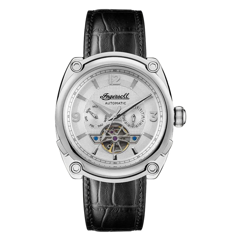 Ingersoll | Michigan silver 45mm dial black  leather | I01105