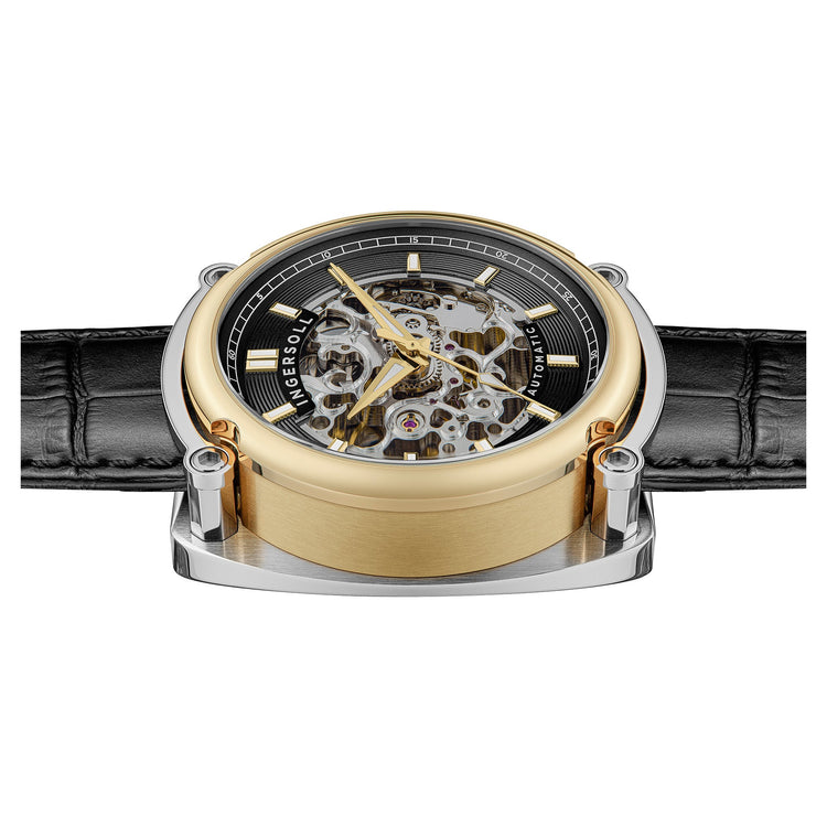 Ingersoll | Michigan black and gold leather 45mm dial | I13301