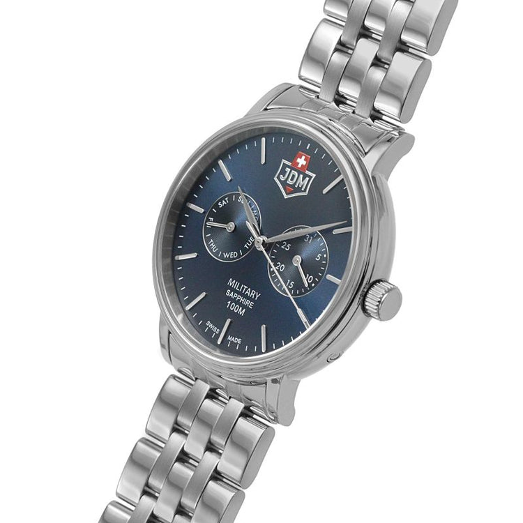 JDM Military | Echo blue 41mm dial silver link | JDM-WG003-03