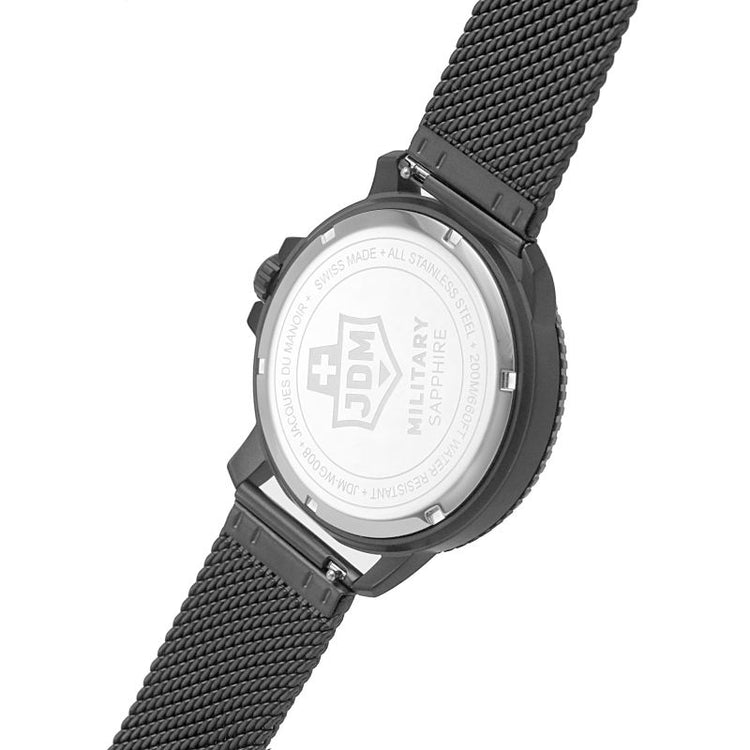 JDM Military | Tango silver grey 44mm dial gun metail mesh | JDM-WG008-06