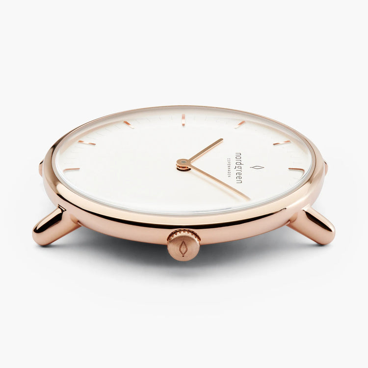 Nordgreen | Native Rose Gold White 32mm dial | NR32RG5LROXX