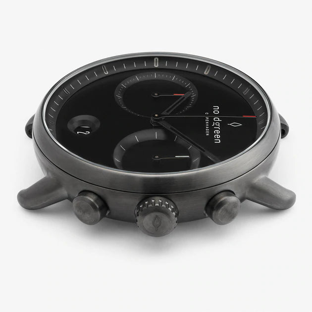 Nordgreen | Pioneer steel black leather 42mm dial | PI42SILEBLBL