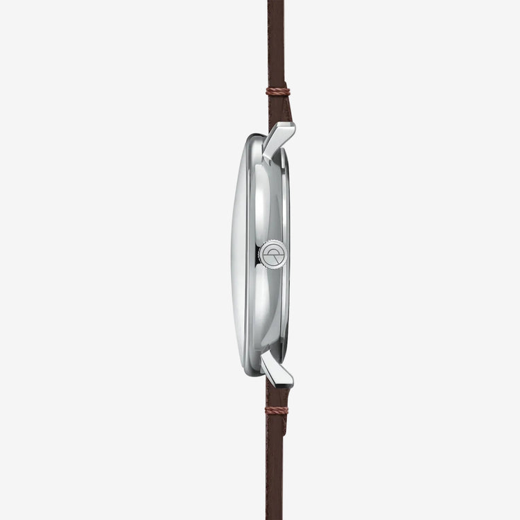 Sternglas | Hamburg silver 42mm dial brown leather band | S01-HH47-VI11