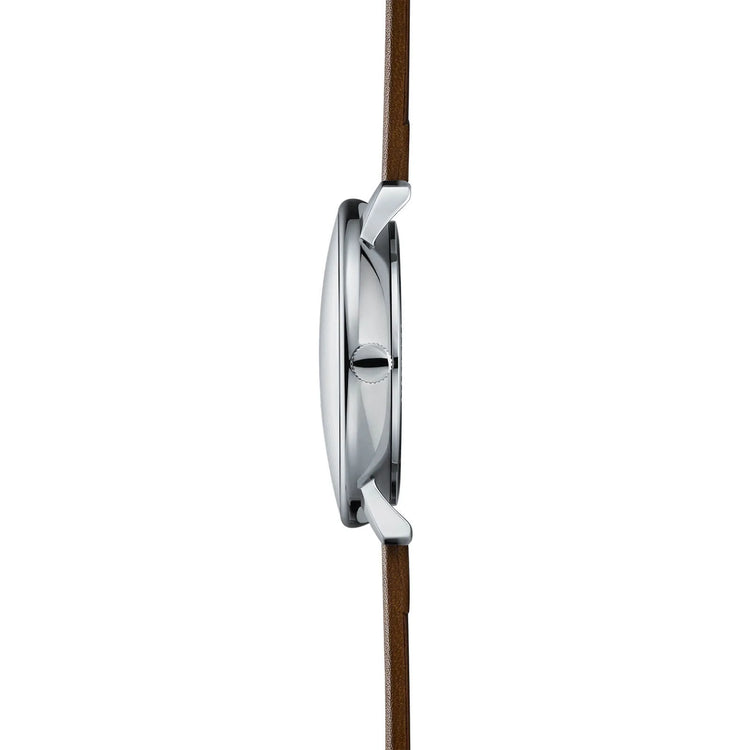 Sternglas | Naos white 38mm dial dark brown leather band | S01-NA44-PR04