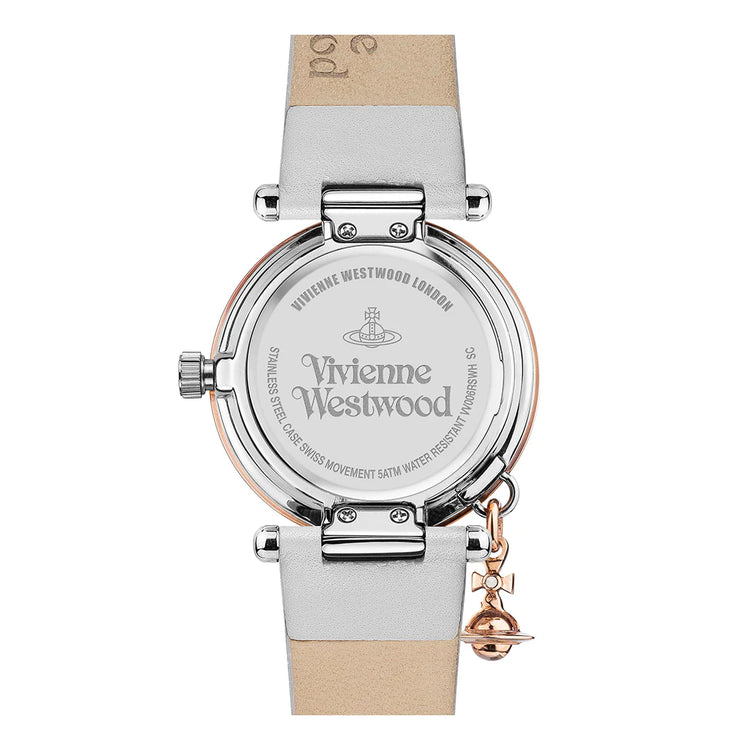 Vivienne Westwood | Orb Pastelle gold white leather 32mm dial | VV006RSWH