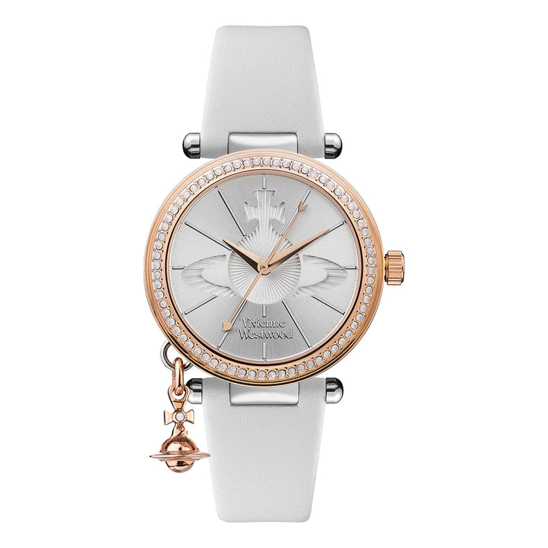 Vivienne Westwood | Orb Pastelle gold white leather 32mm dial | VV006RSWH