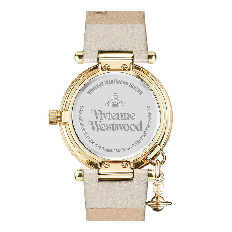 Vivienne Westwood | Orb II gold white leather 32mm dial | VV006WHWH