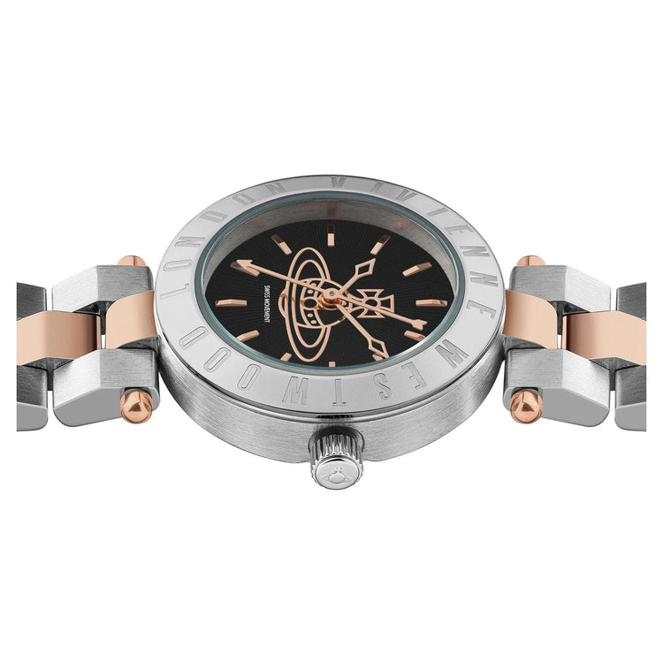 Vivienne Westwood | Westbourne Orb black rose gold 28mm dial | VV092BKSR