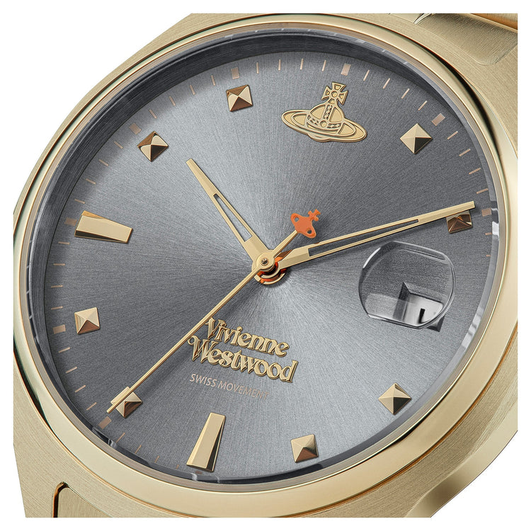 Vivienne Westwood | Camberwell gold grey 37mm dial gold link | VV261GYGD