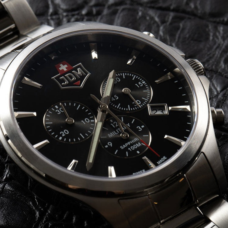 JDM Military | Alpha chrono silver 42mm dial silver link | JDM-WG002-01