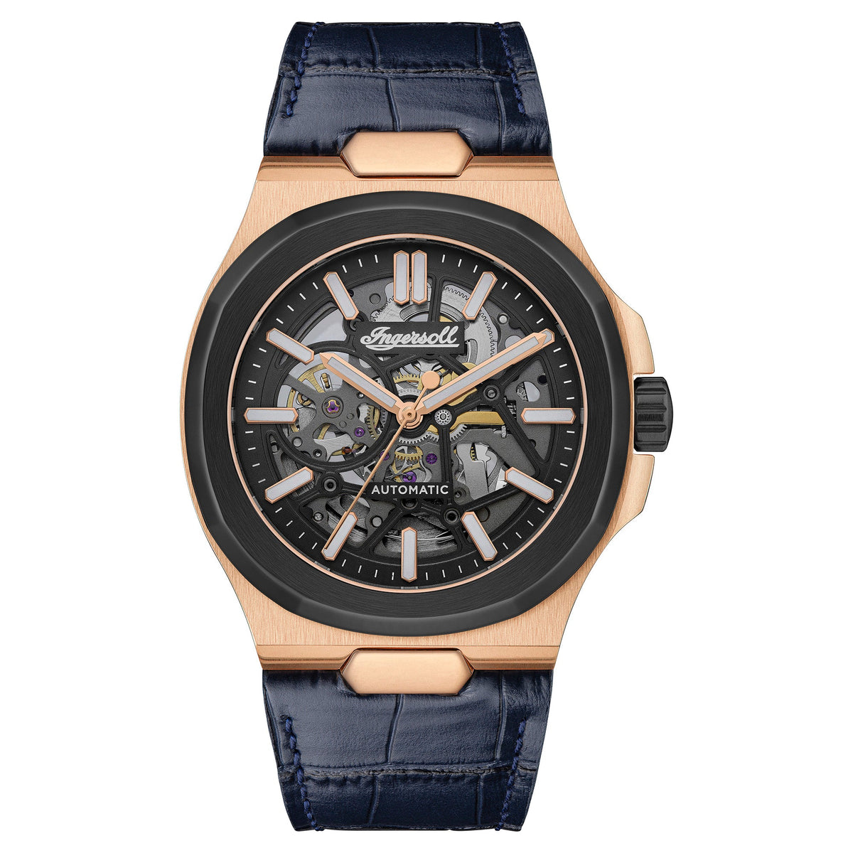 Ingersoll | Catalina automatic rose gold 42mm dial blue leather | I12506