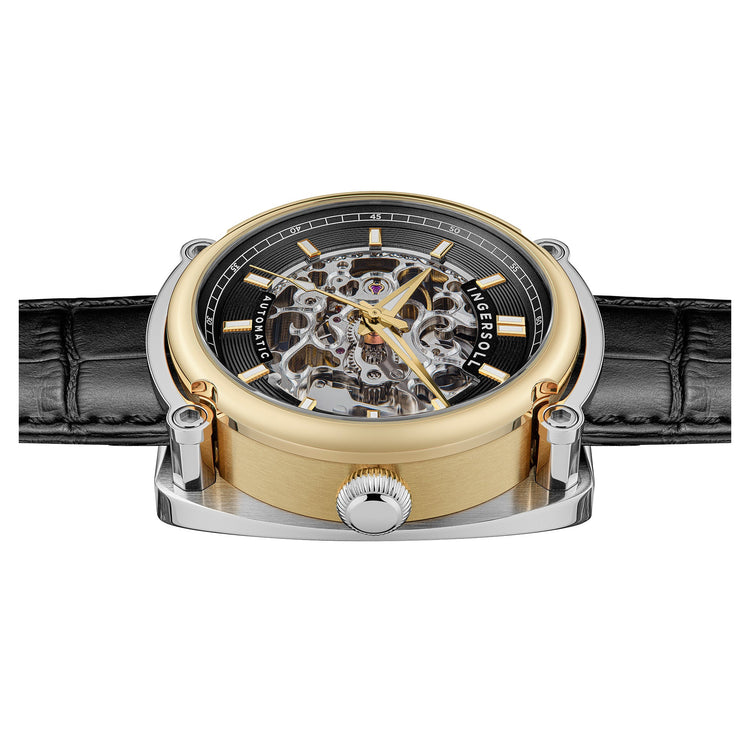 Ingersoll | Michigan black and gold leather 45mm dial | I13301