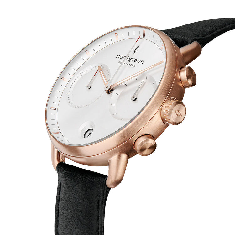Nordgreen | Pioneer Rose Gold white 42mm dial | PI42RGLEBLXX