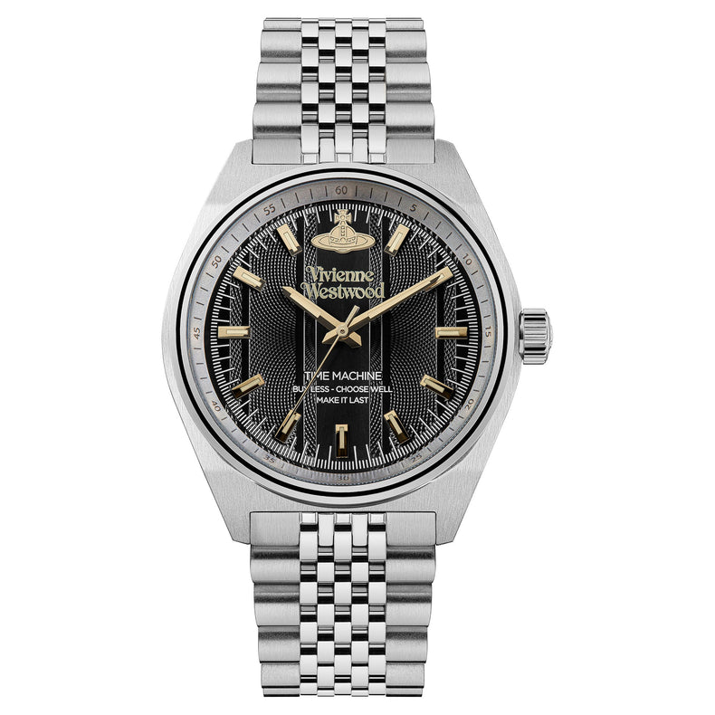 Vivienne Westwood | Sydenham silver link black 40mm dial | VV251BKSL