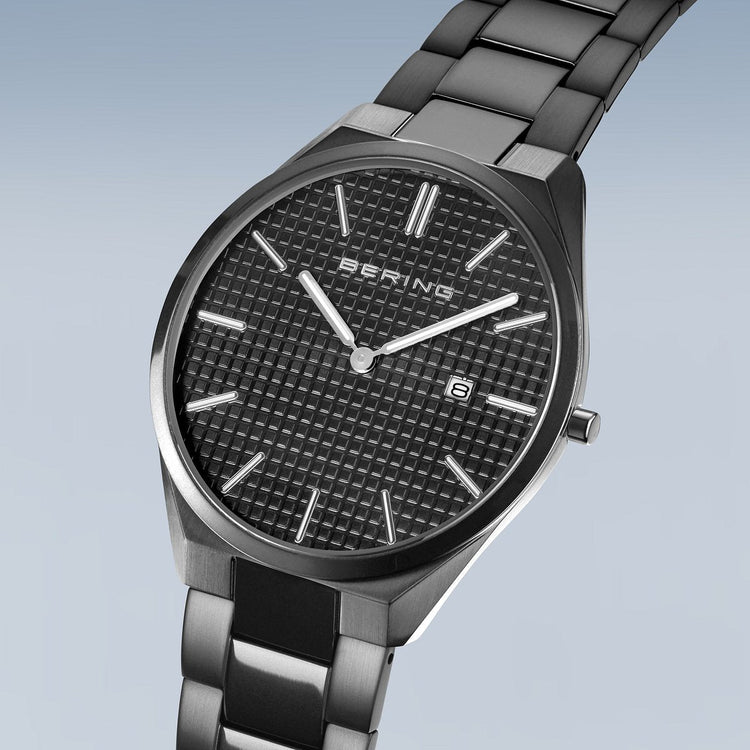 Bering | Ultra Slim grey 40mm dial and stainless steel links | 17240-777