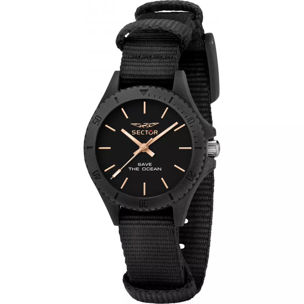 Sector | Save the ocean black nato fabric | R3251539501