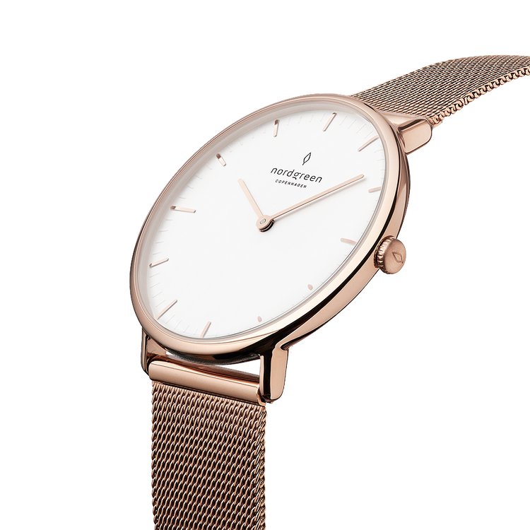 Nordgreen | Native Rose gold 28mm white dial | NR28RGMEROXX