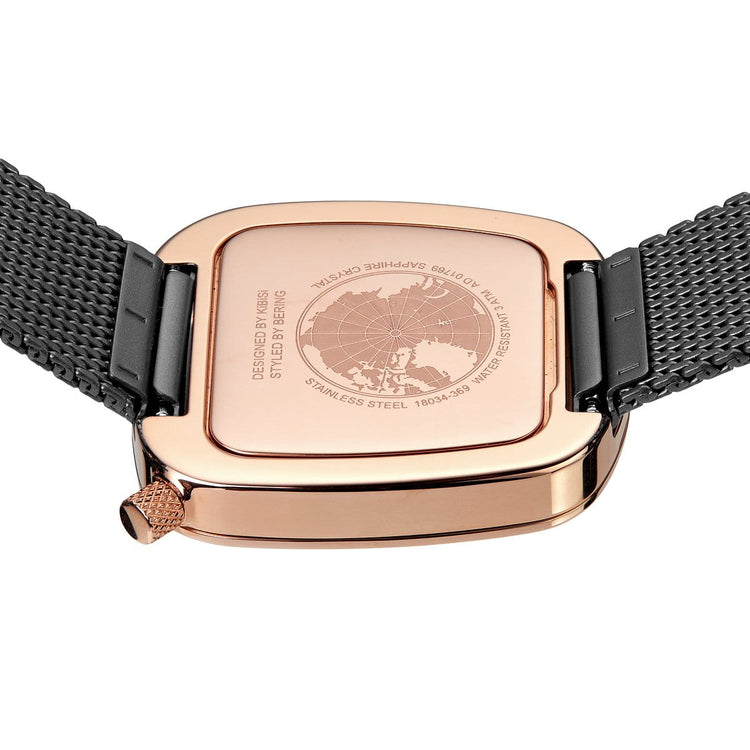 Bering | Pebble grey rose gold 37mm dial mesh | 18034-369
