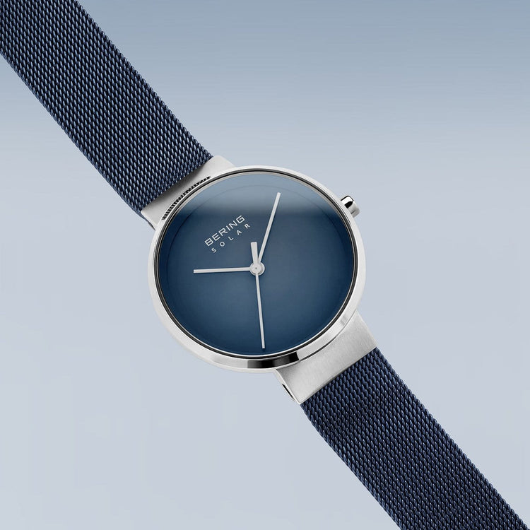 Bering | Brushed silver solar blue 39mm dial | 14331-307
