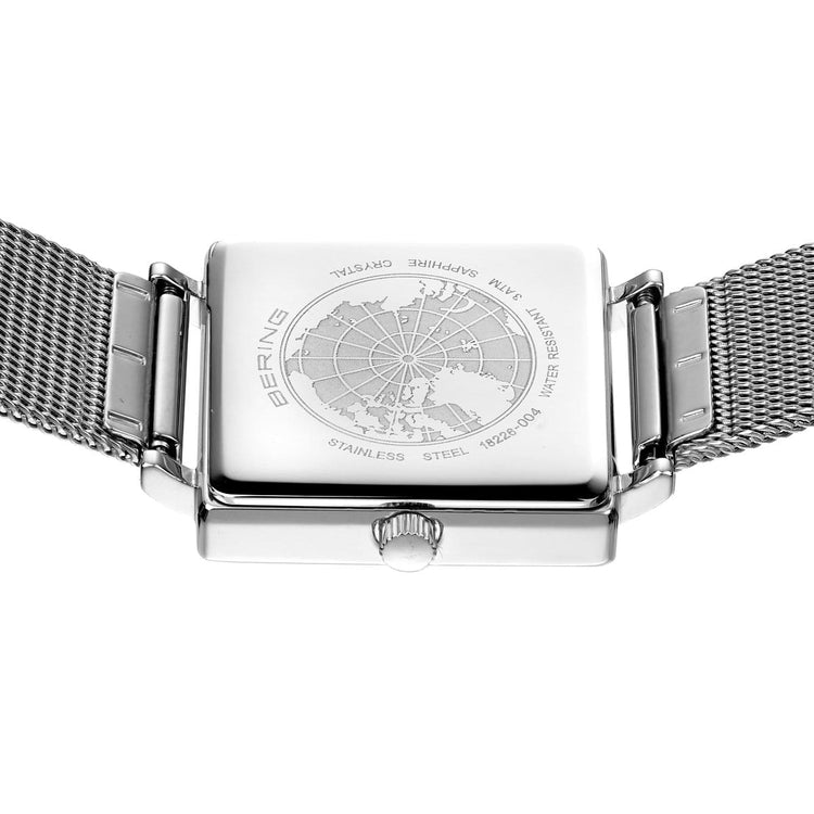 Bering | Classic Silver square white 26mm dial silver milanese | 18226-004