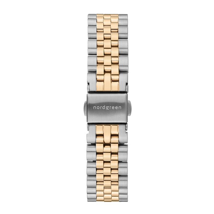 Nordgreen | Native silver and gold two tone bracelet 28mm white dial | NR28SI5LSGXX