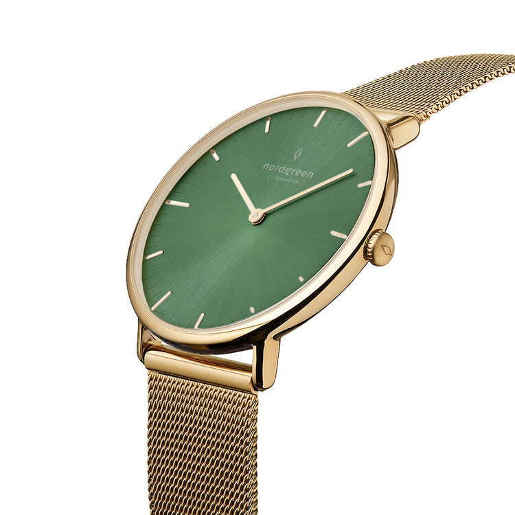 Nordgreen | Native gold 36mm dial digital olive  | NR36GOMEGOOG