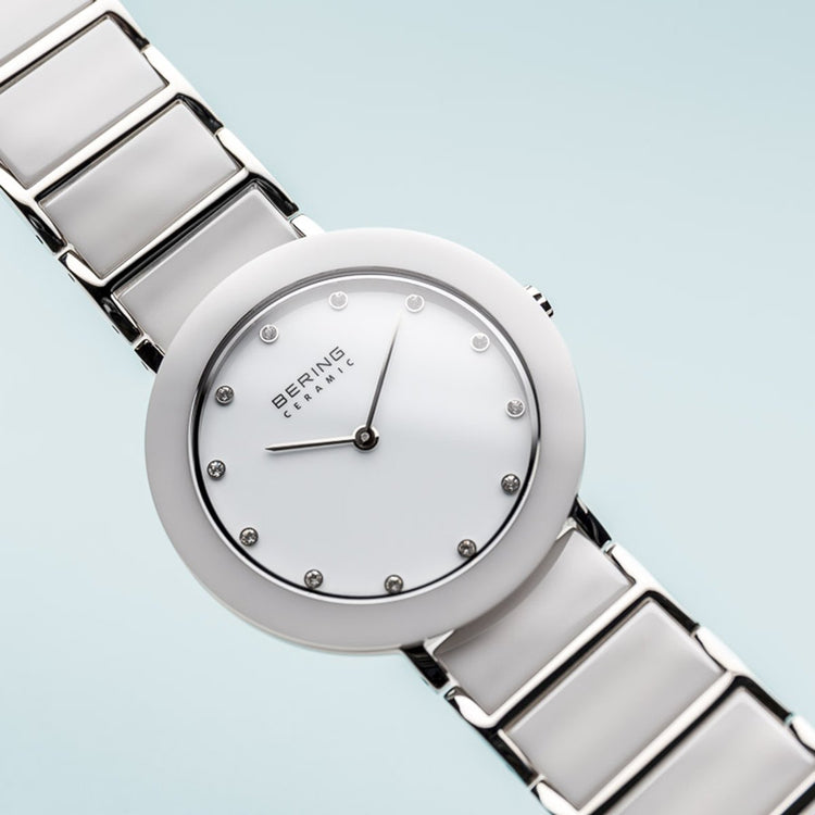 Bering | Ceramic pure white 35mm silver and white dial | 11435-754