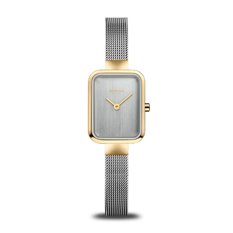 Bering | Classic Silver brushed and polished and gold 20mm silver square dial | 14520-010