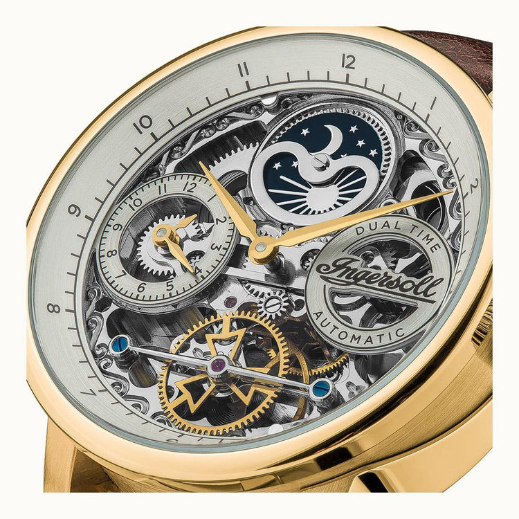 Ingersoll | Jazz gold automatic brown leather 42mm dial | I07704