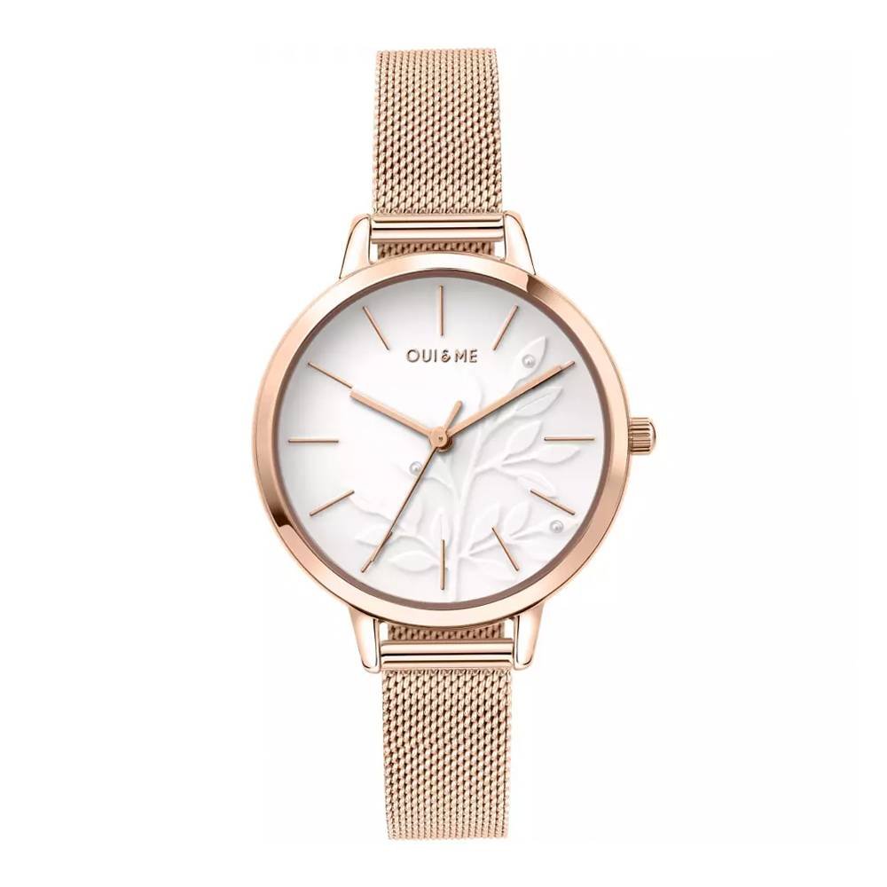 Oui&Me | Fleurette 3D floral rose gold 34mm dial | ME010134