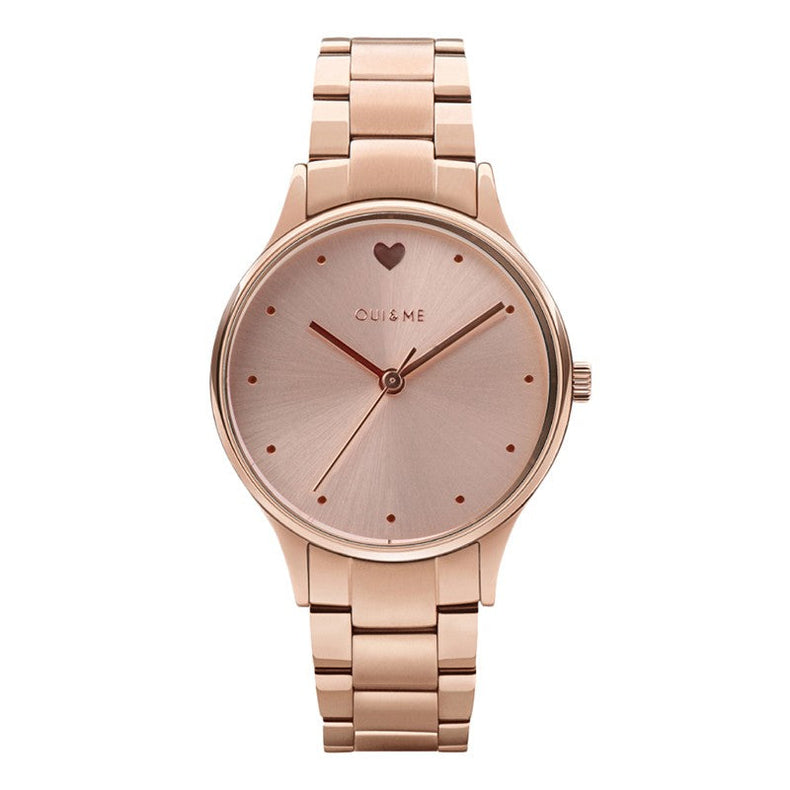 Oui&Me | Petite Bichette rose gold 32mm dial link bracelet | ME010156
