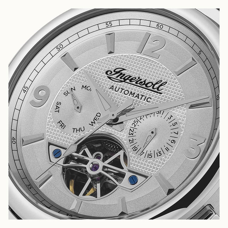 Ingersoll | Michigan silver 45mm dial black  leather | I01105