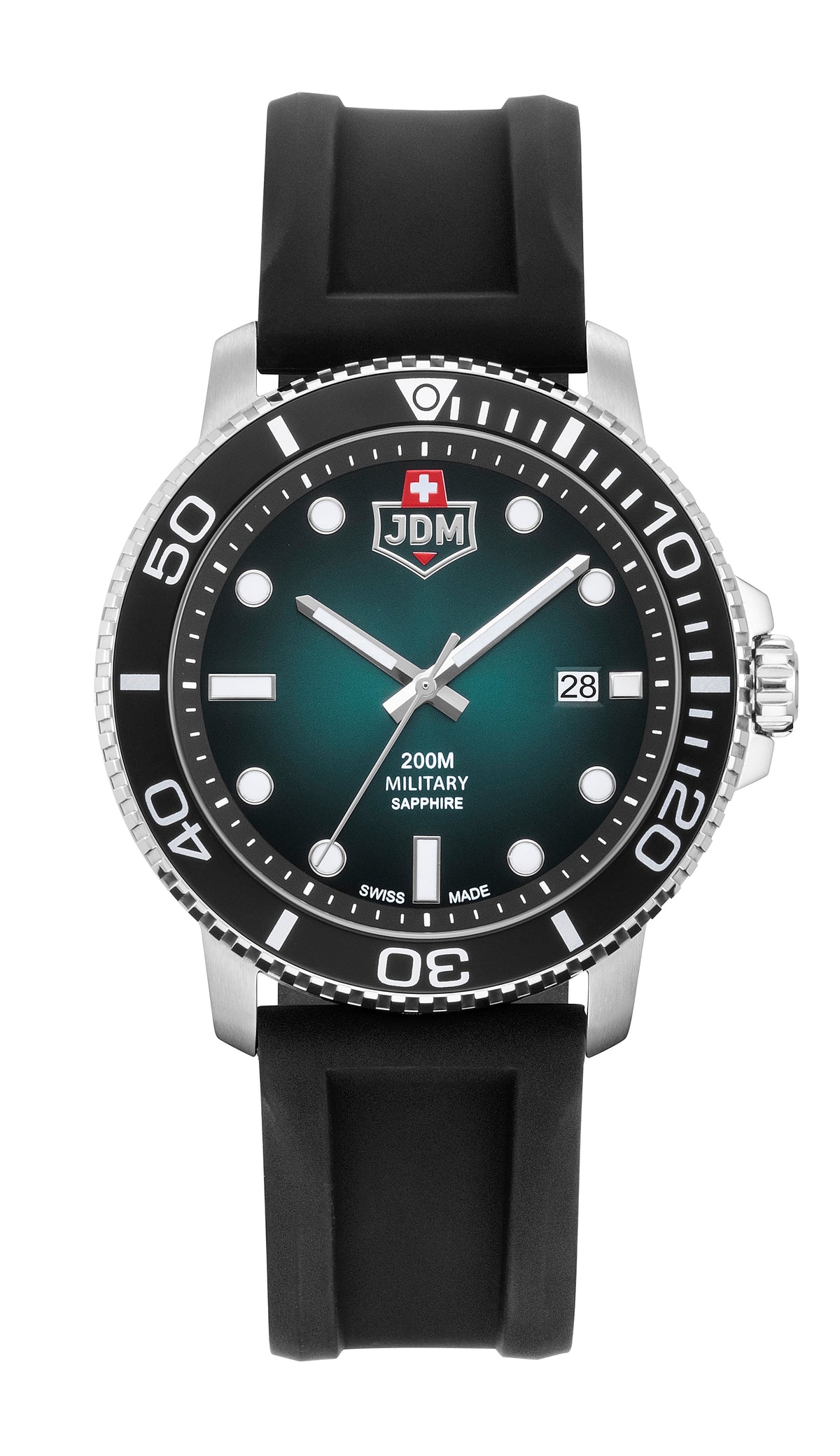 JDM Military | Tango Green 44mm dial black silicon | JDM-WG008-02