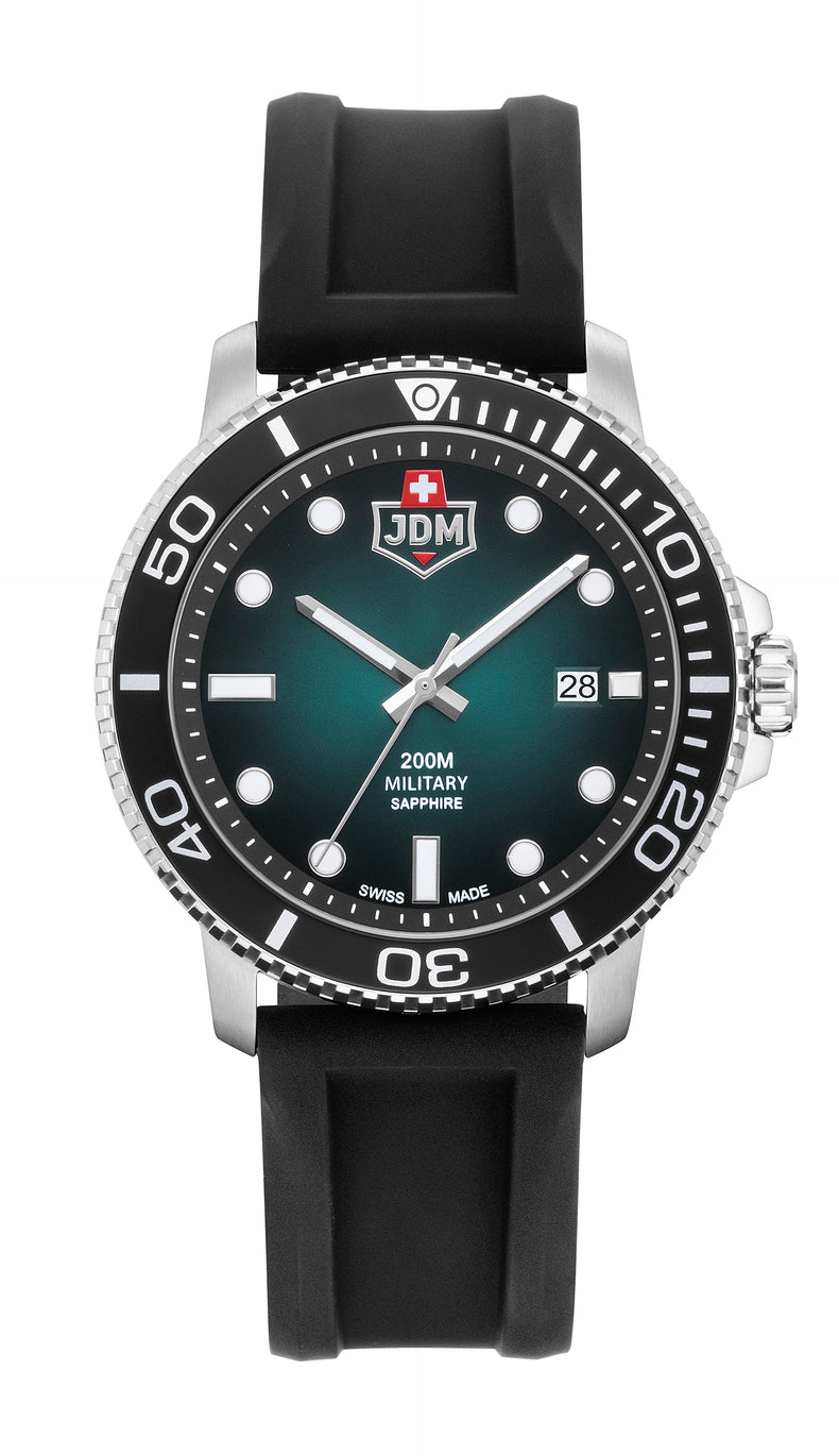 JDM Military | Tango Green 44mm dial black silicon | JDM-WG008-02