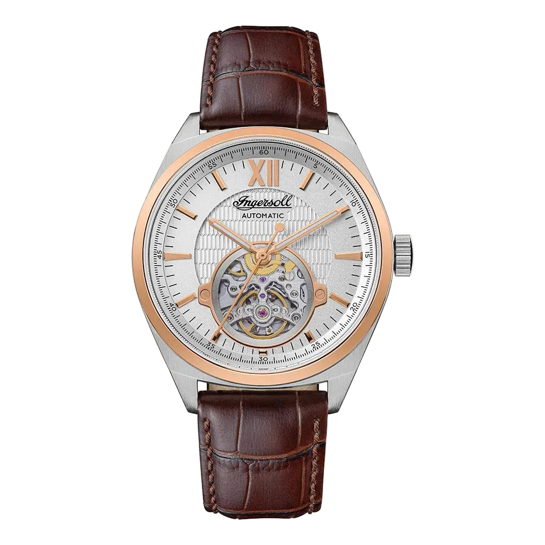 Ingersoll | Shelby automatic silver rose gold leather 44mm dial | I10901