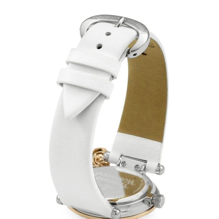 Vivienne Westwood | Orb Pastelle gold white leather 32mm dial | VV006RSWH